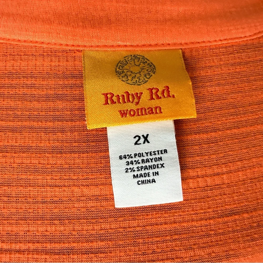 Ruby Rd. Orange Embroidered Tunic, NWT, 2X - Picture 5 of 7